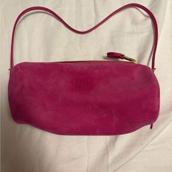 Miu Miu Pink Suede Pouch - Picture 3 of 5